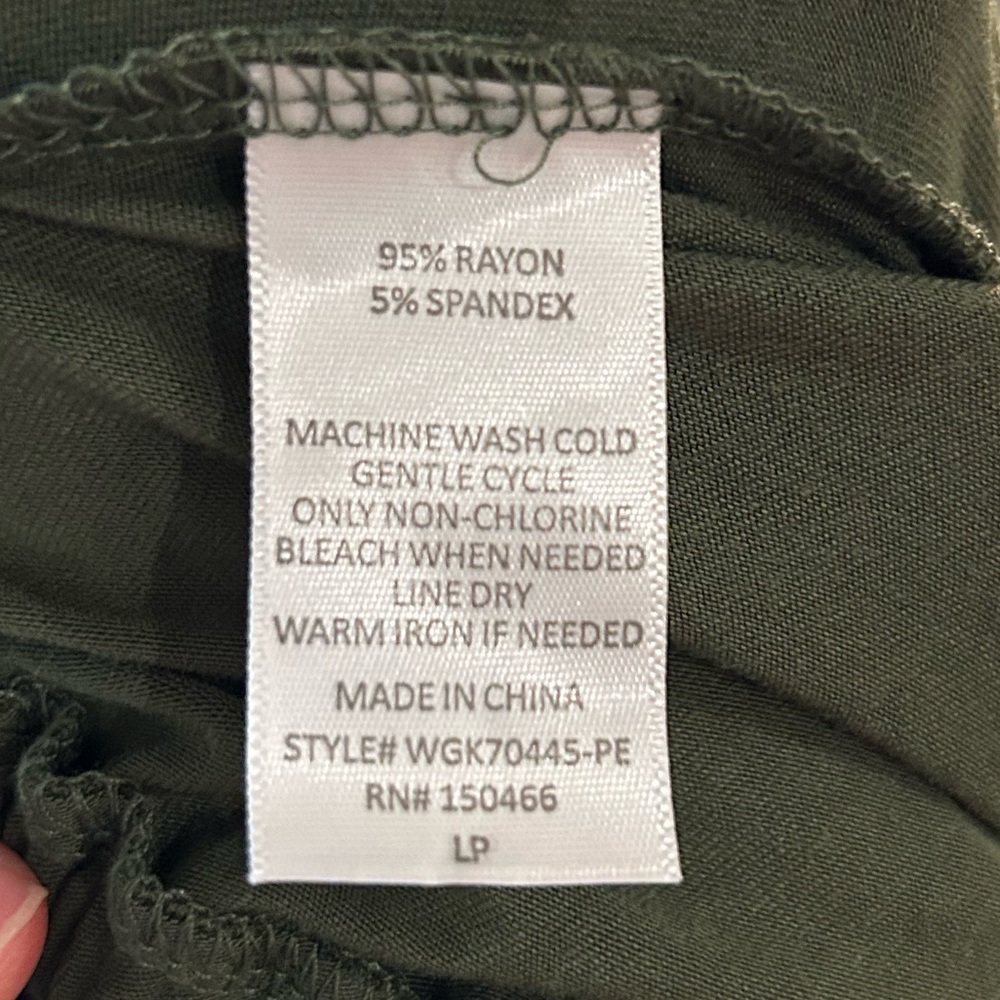 NWT Market & Spruce Sierra Knit Cropped Jumpsuit in Olive - L Petite - Picture 8 of 13